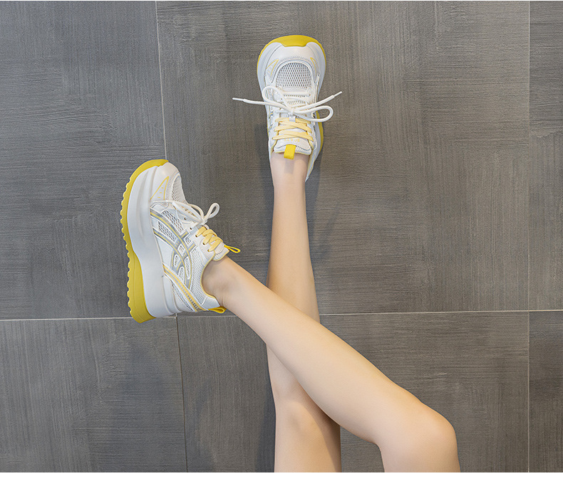 Giày sneaker nữ đế dày phong cách cổ điển, tăng chiều cao, thoải mái — Vàng 5053, Xám 5053, Tím 5053 chi tiết 18
