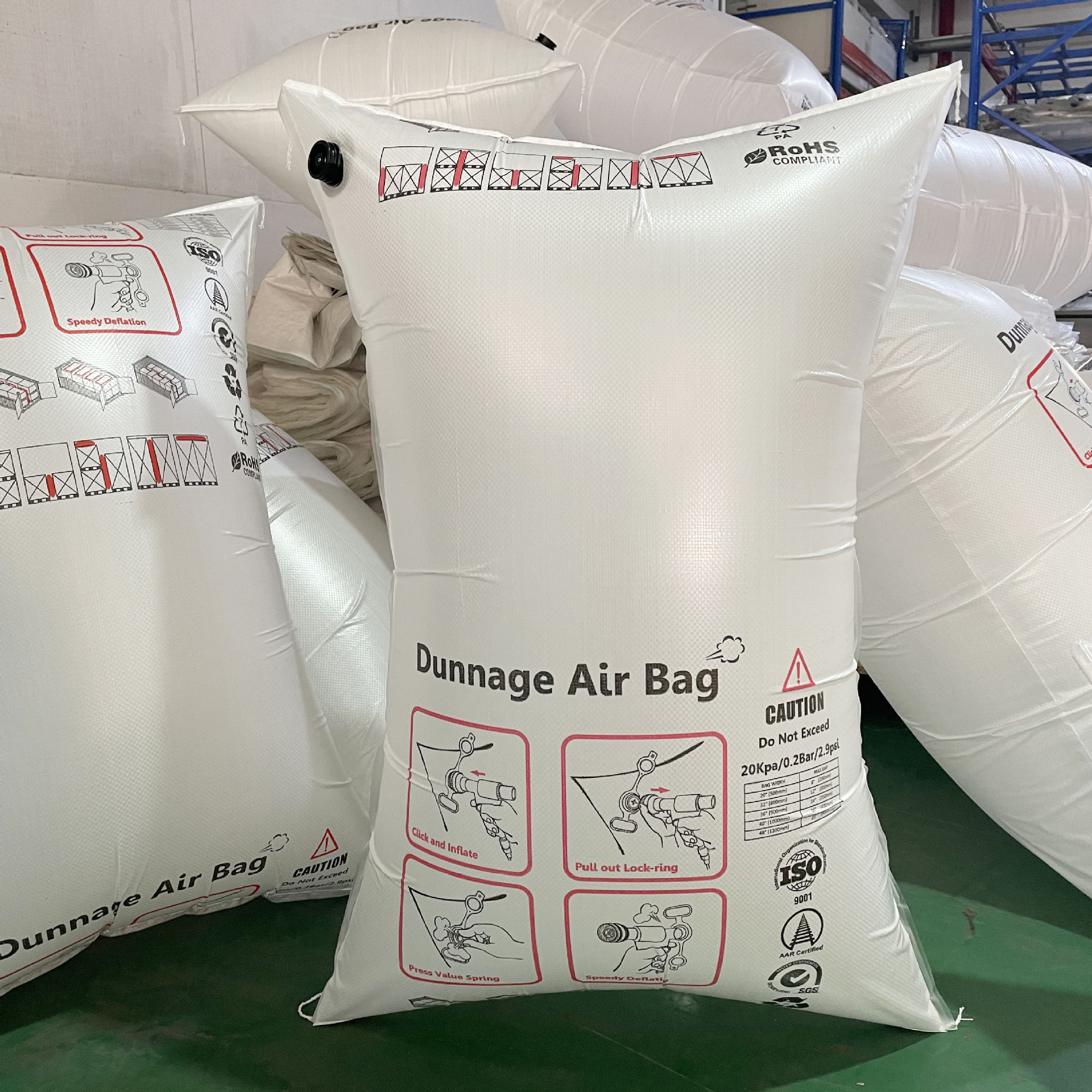 PP材质集装箱充气袋货柜抗震白色缓冲袋填充编织袋加厚