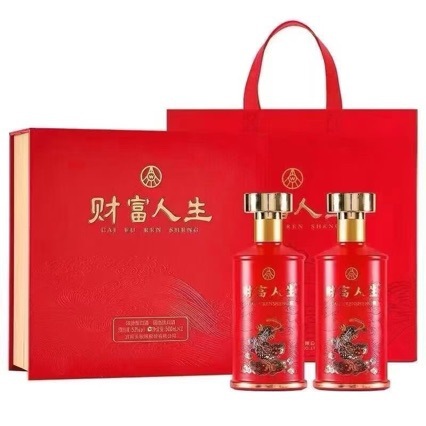财富人生鸿运双支礼盒装500ml*2瓶高端送礼宴请礼盒装浓香型白酒