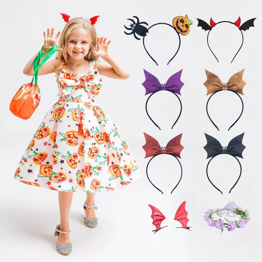 Хэллоуин Детский головной убор Волшебник Волшебник Волосы Цветы Волосы Тыква Паук Девушка Helloween Головной убор