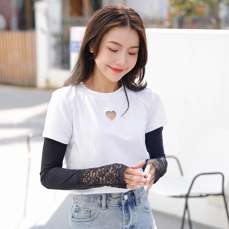 긴형 자외선 차단 장갑, 운전용 자외선 차단 슬리브, 얇은 여름용 사이클링용 차양 아이스 실크 팔 슬리브, 여성용 보호 슬리브