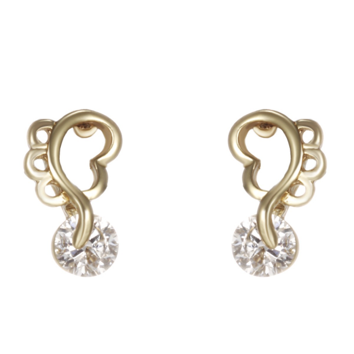 Joyas Xuping pequeñas y lindas pernos de alas ligeros de lujo de alto nivel japonés y coreano nicho temperamento pendientes de aleación para mujeres