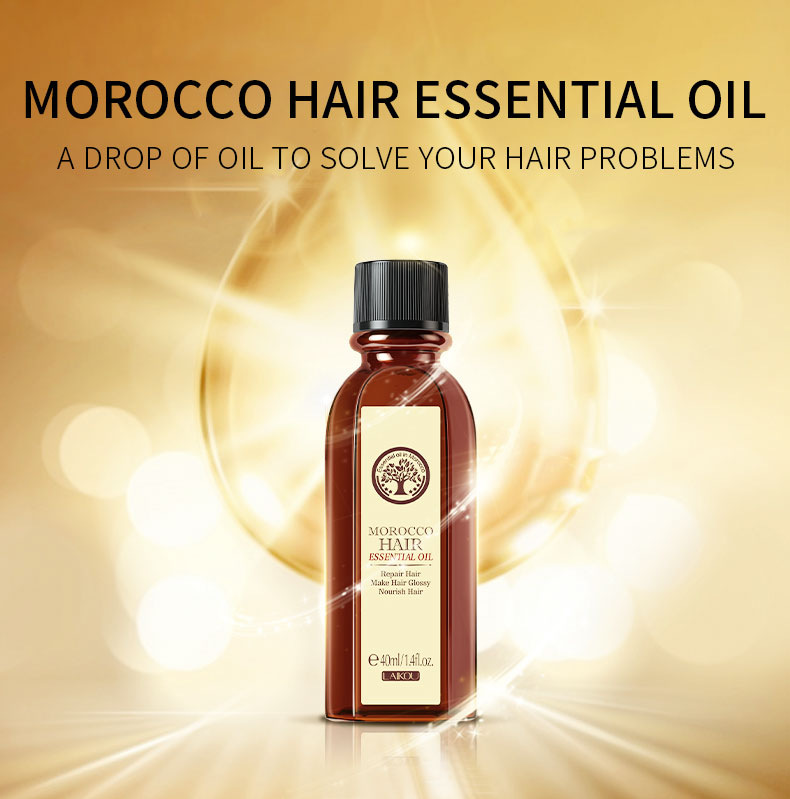 Cross-border laikou Moroccan Hair Care Essential Oil 40ml for improving frizz, fragility and split ends, wholesale from the manufacturer undefined