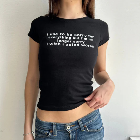 girlsroom アメリカの女性の夏の新しいレタープリントタイトなホットガールへそラウンドネックイン半袖 T シャツ|undefined