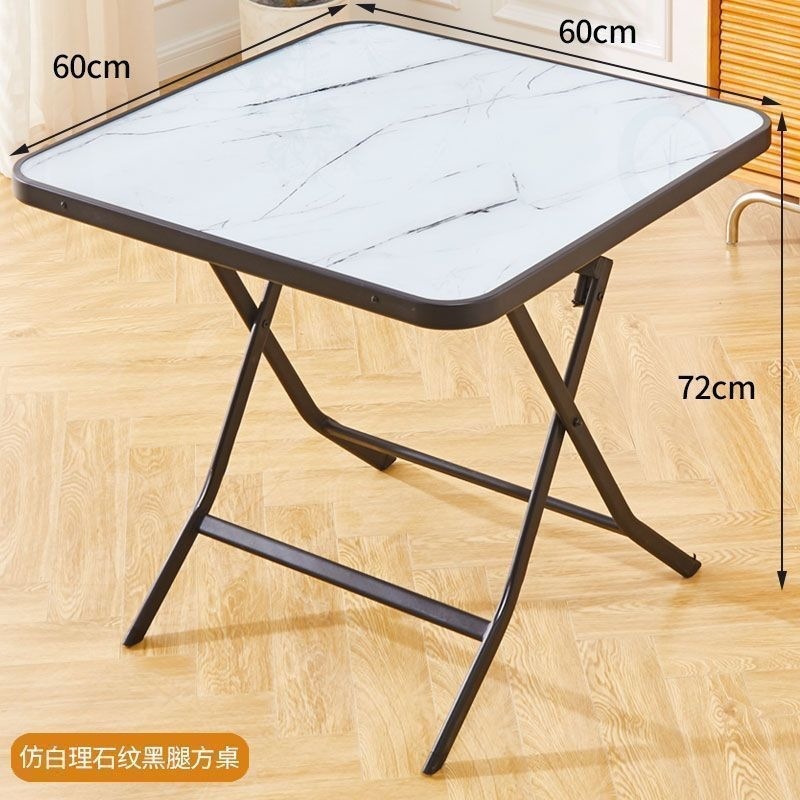 Mesa de comedor redonda al aire libre mesa de vidrio pequeña mesa de comedor doméstica silla portátil mesa cuadrada mesa plegable simple image 11