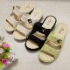 Fashion trend solid color hollow breathable one-word slippers women's soft bottom wear-resistant casual sandals and slippers mother shoes wholesale