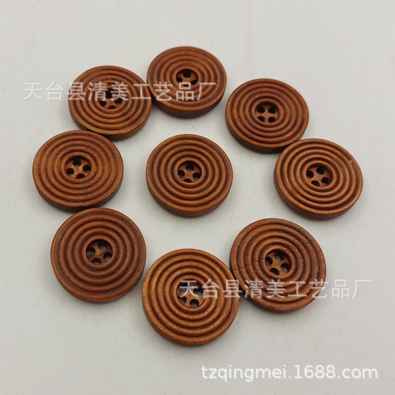 15/20/25/30mm café/café ligero/café profundo/Negro espiral patrón de botón de madera DIY botón de madera