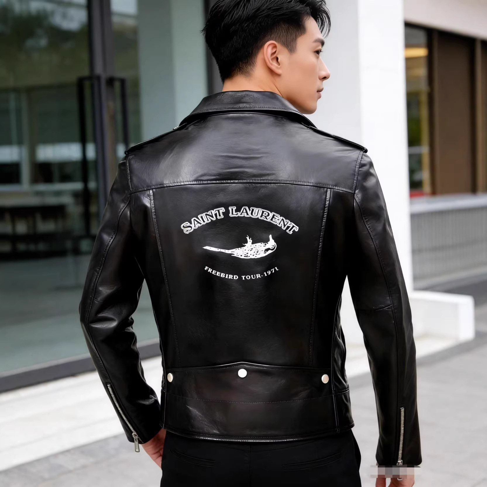Chaqueta de Cuero para Hombre, Nueva Colección Otoño/Invierno 2026, Estilo Coreano, Corte Ajustado, Tallas Grandes, Chaqueta de Cuero PU Lavado Estilo Motero