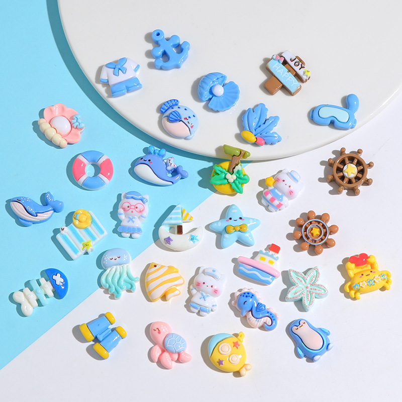 漫画樹脂オーシャンシェルガジェット diy クリーム接着剤下駄バックル文具水カップジュエリーパッチ素材|undefined