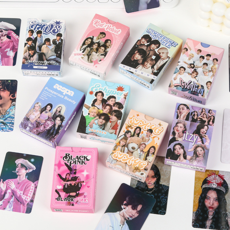 Kpop Star Peripheral Album Self-printed Small Card seventeen Portrait aespa Girl Group gidle Laser Card