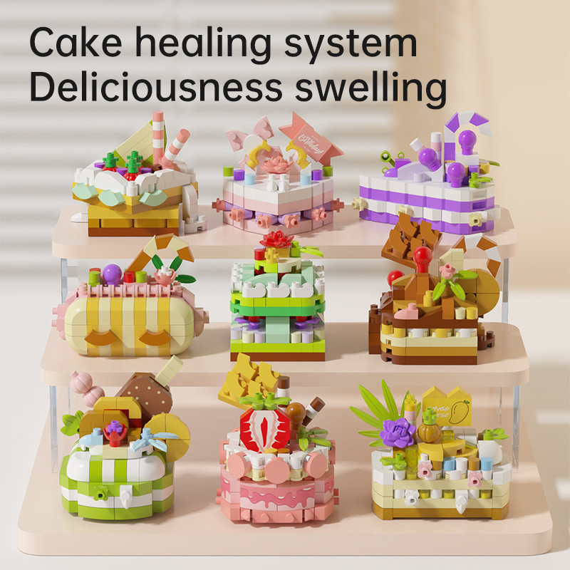 Compatible with Lego Cake Doll Animal Micro-Particle Puzzle Building Block Toy Desktop Decoration Girl Wholesale