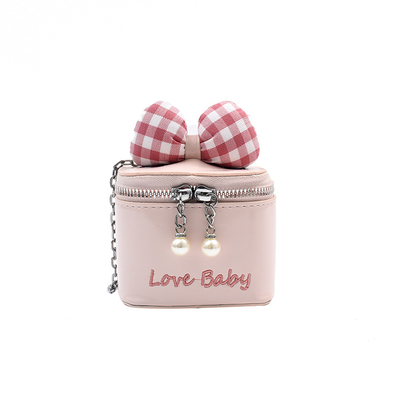 Bolso de cubo de moda coreana 2025 verano nuevo bolso femenino lindo lazo bolso de hombro mini cadena bolso de mensajero