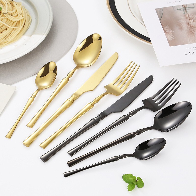 European and American cross-border best-selling slim-waisted stainless steel gold cutlery set, 20-piece, 16-piece, 24-piece dinnerware set European and American cross-border best-selling slim-waisted stainless steel gold cutlery set, 20-piece, 16-piece, 24-piece dinnerware set
