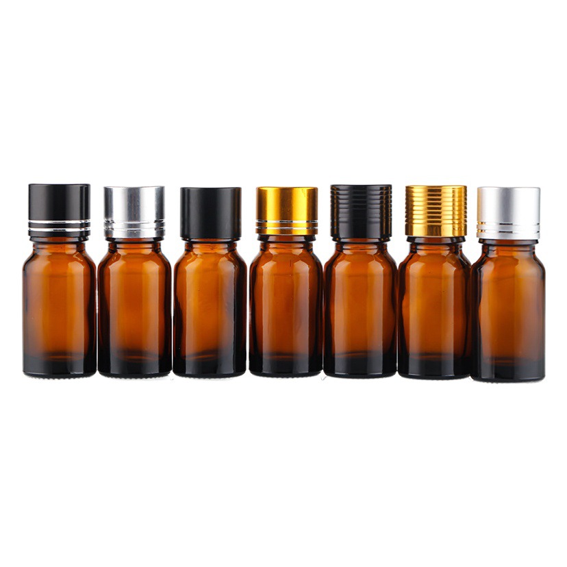 Botella Ámbar para Aceites Esenciales 10ml de Vidrio para Cosméticos