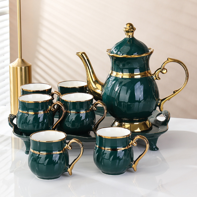 Juego de té de cerámica de estilo nórdico de alta gama, empaque en caja de regalo, regalos empresariales, exclusivamente para ventas transfronterizas, disponible en varios colores.