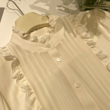 真丝衬衫女款2025春夏新款100%双绉桑蚕丝白色气质桑蚕丝上衣