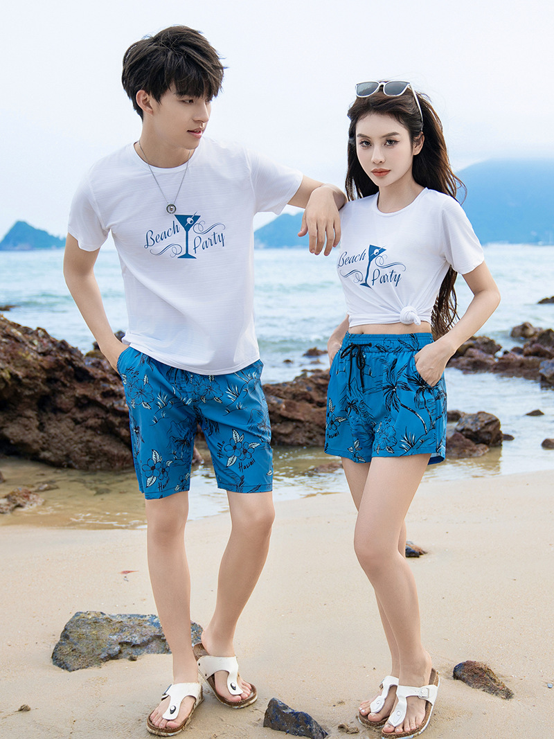 Pantalones de playa para hombres secos rápidos para ir al agua Pantalones cortos de playa de verano deportivo relajado spa parque pantalones de baño pareja