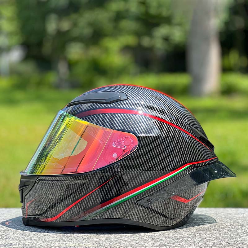 Motorcycle Helmet Personalized Snow House Style with Extended Spoiler