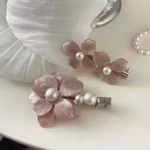 Весенние заколки с цветами с блеском для чёлки