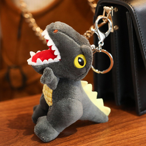 Creative small dinosaur doll plush toy Tyrannosaurus rex doll keychain bag pendant grabber doll wedding throw