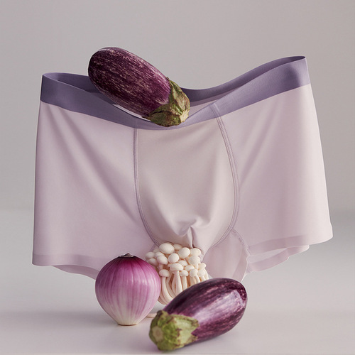 Cerotich nude ice silk seamless men's underwear mid-waist comfortable breathable shorts summer solid color boxers