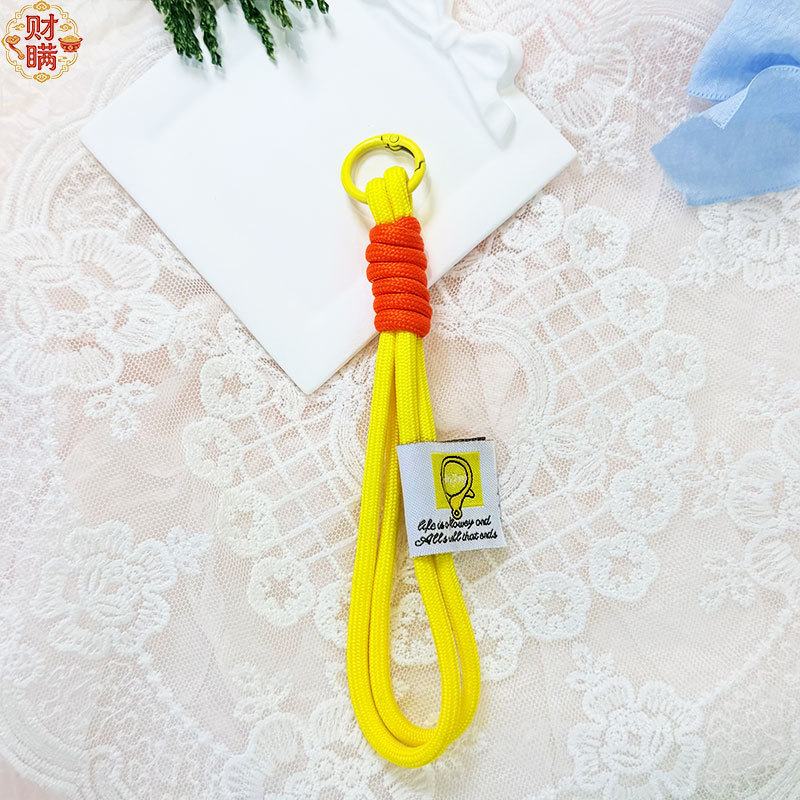 Doble capa de nylon trenzado accesorios llavero bolso colgante de montaña fichaje de peluche muñeca cadena de teléfono móvil colgante con
