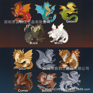 �羳D&D Chromatic Dragon Button Pin Set���c���³���ɫ������