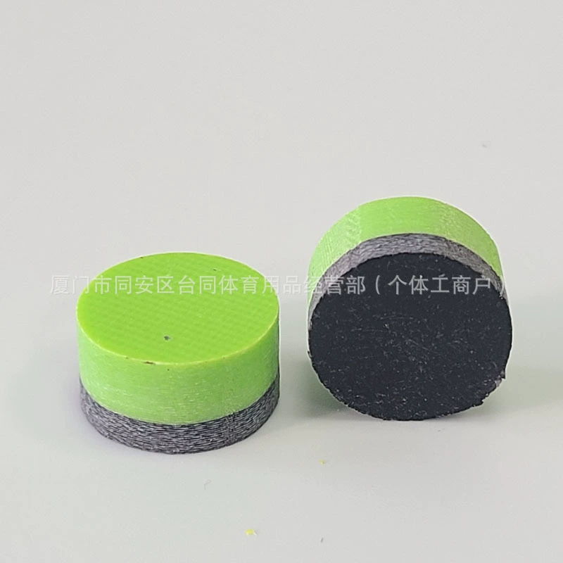 Наконечник для бильярдного кия 14 мм, зеленый с черным микартовым покрытием, для прыжкового кия.