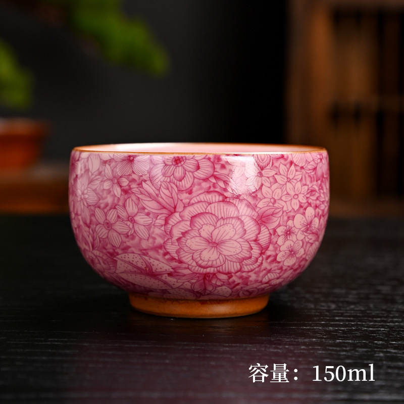 汝窑茶杯泡茶杯开片主人杯客杯珐琅彩品茗杯个人杯陶瓷纪念伴手礼|undefined