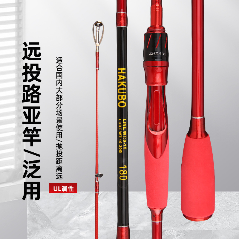 Nuevo carbono luya Rod 1,8 m-2,7 m de largo alcance varilla de lanzamiento ennegrecimiento rebordear enchufe varilla ml ajustable varilla de pesca