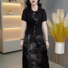 抖音直播爆款新中式国风改良版假两件洋气百搭气质减龄女装连衣裙