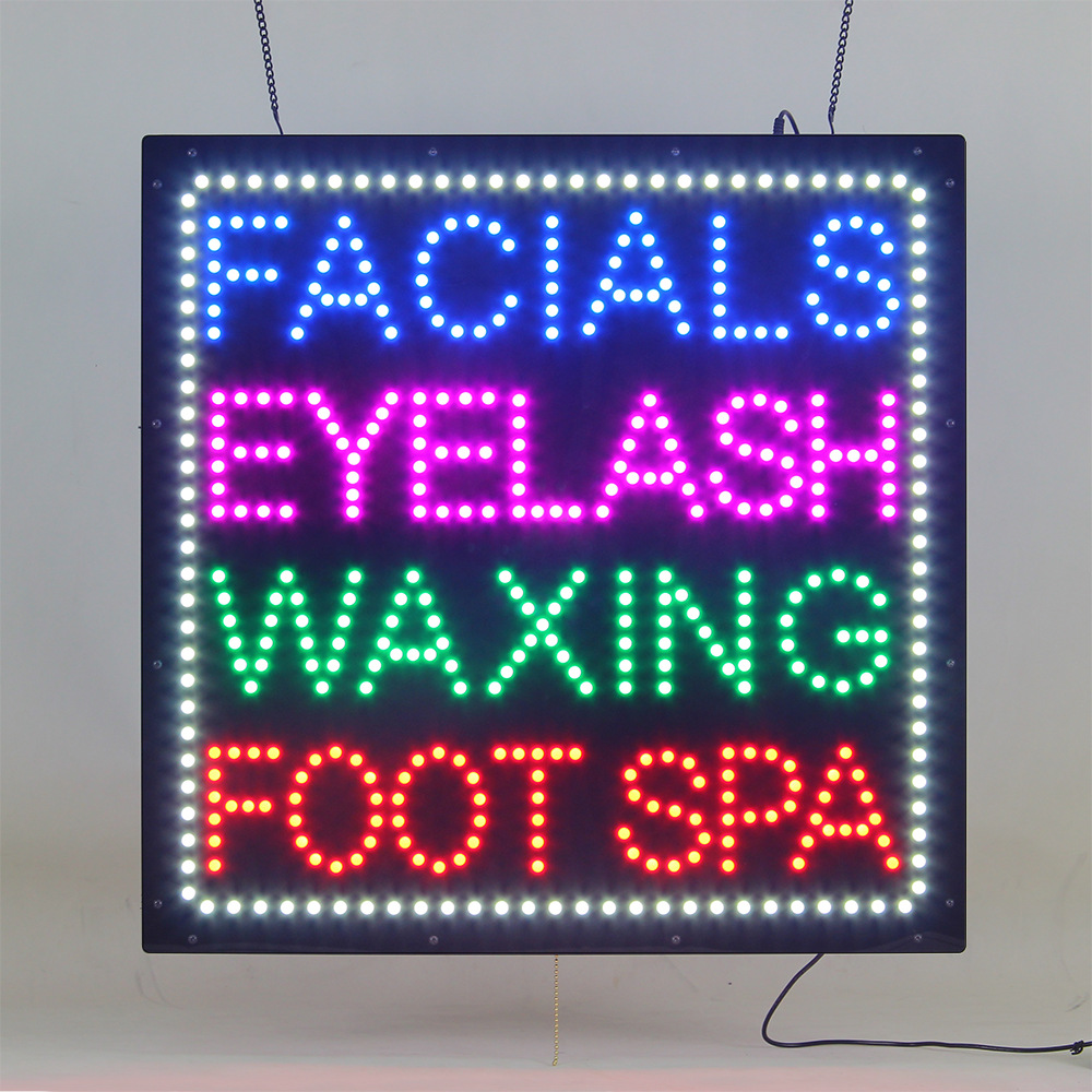 外贸出售LED SIGN FACIALS EYELASH WAXING FOOT SPA室内广告招牌