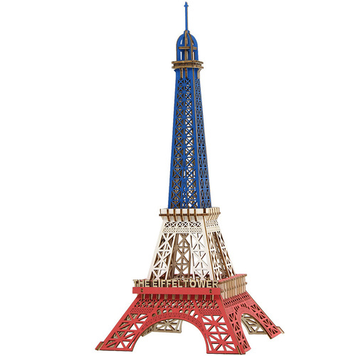 Wooden handmade 3D puzzle DIY wooden building Eiffel Tower Paris iron tower street stall toy wholesale
