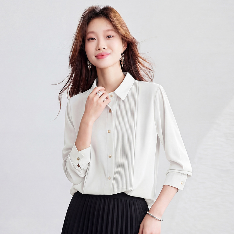 Spring elegant professional white shirt