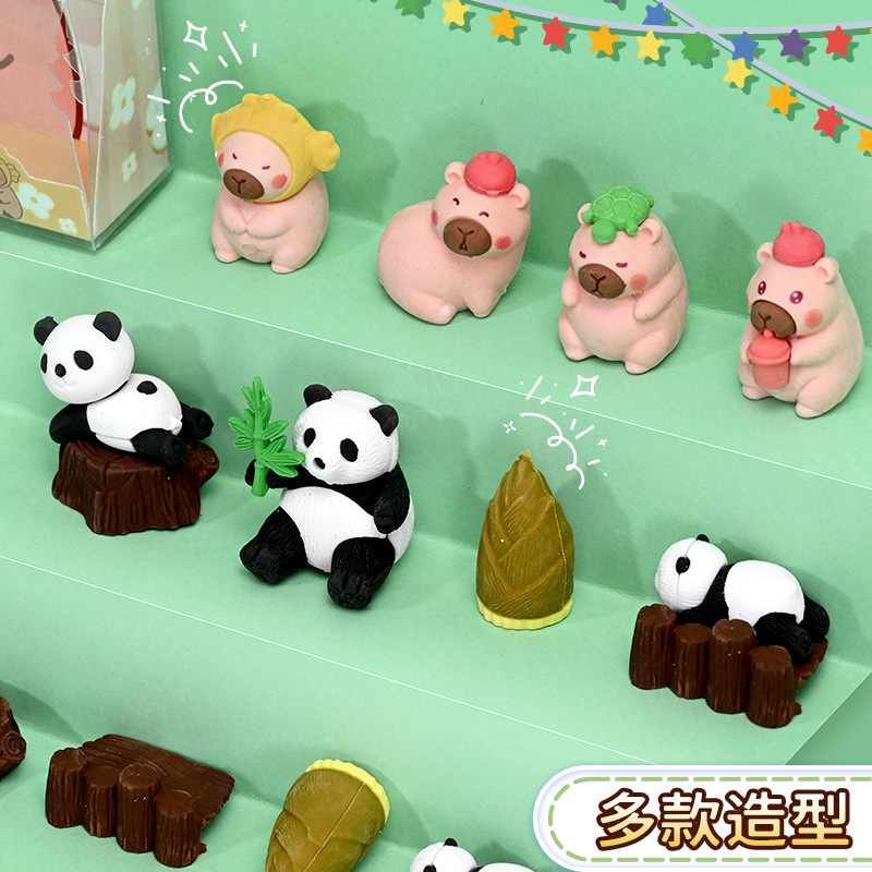 クロスボーダー立体パンダ消しゴム高颜値铅笔消しゴムセット学习用品アイデアdiyリムーバブル消しゴム|undefined