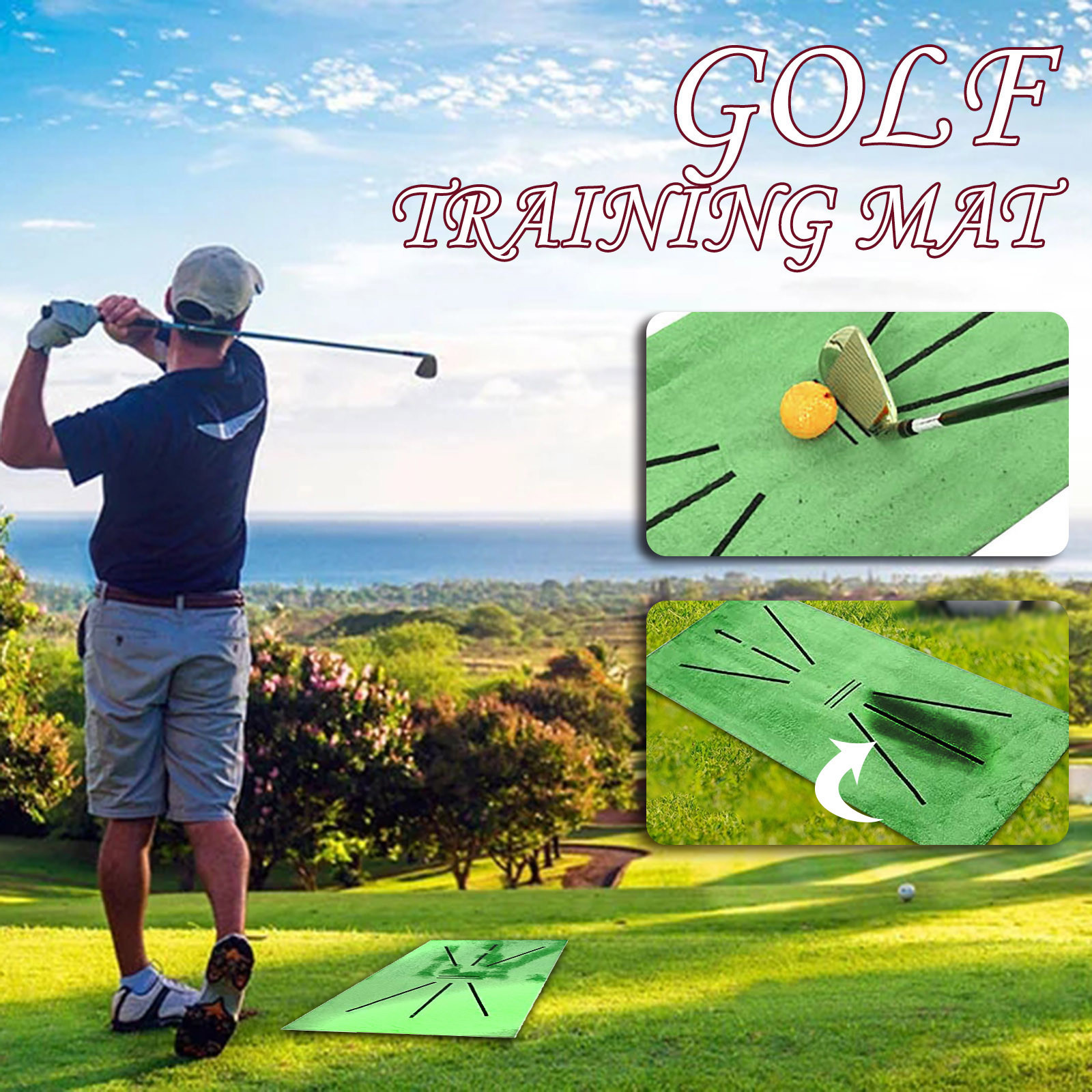 Golf swing mat indoor practice pad training pad for golf swing practice