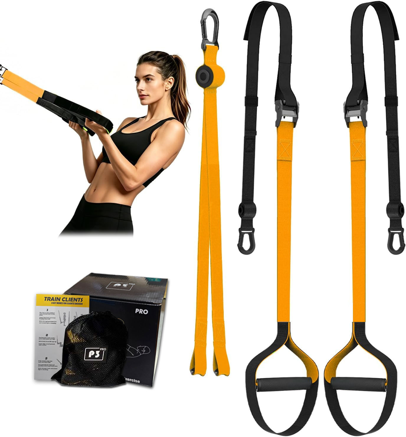 Traje de cinturón de entrenamiento de suspensión de P3-Trx Cinturón de tracción de entrenamiento de suspensión Equipo de fitness de yoga Cinturón de resistencia de suspensión