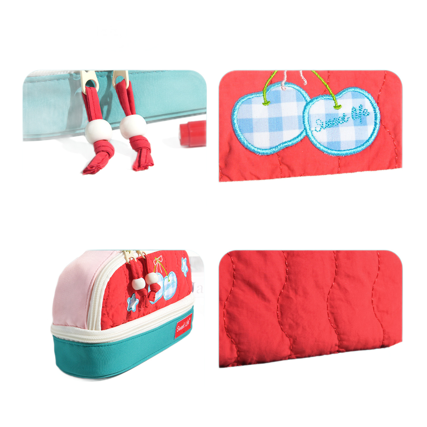 Nueva casa pequeña de dibujos animados de gran capacidad simple bolsas de papelería de color de contraste para niños de alto valor de color bolsas de lápiz antisucio