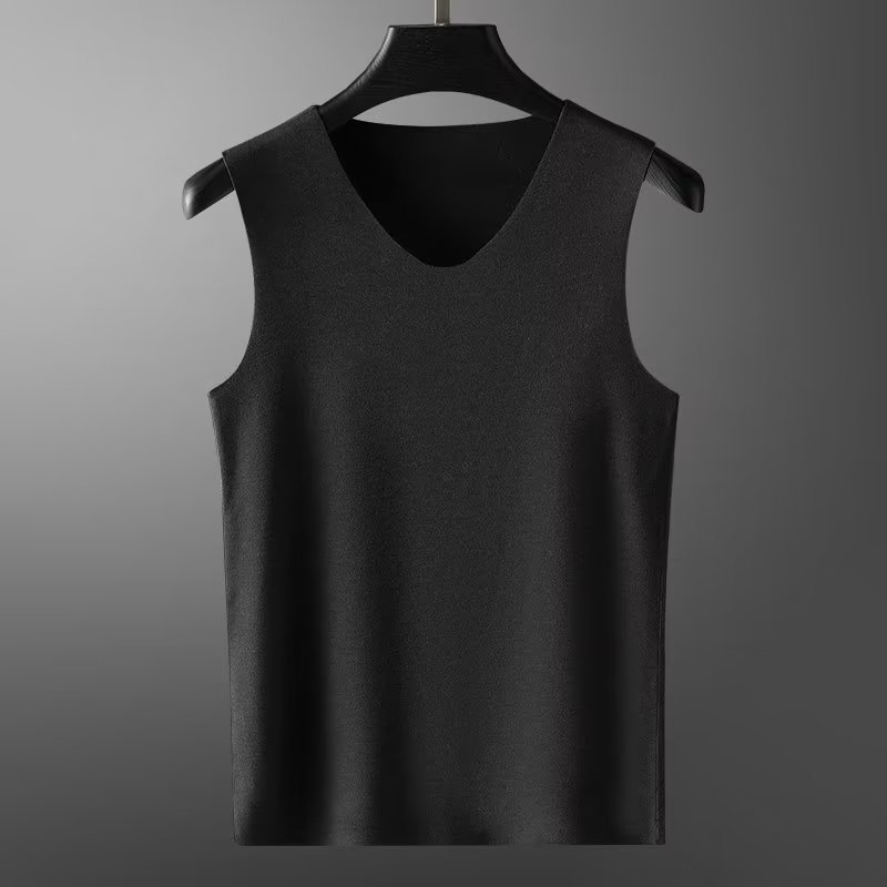 Hombre chaleco cálido sin marcas para hombres con camiseta elástica y calentamiento calentado chaleco de invierno