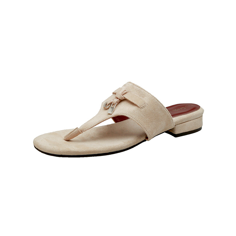 Grape Mom Summer Nuevo estilo temperamento francés Chancla con borlas para llevar sandalias y zapatillas de tacón bajo de todo fósforo verano femenino