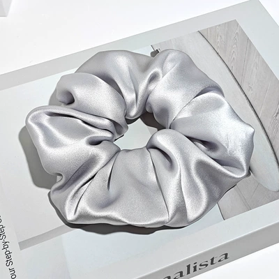 Saç üçün rezinlər | Hair Accessory for Women 100% - 30mm-6cm-hair-tie-silver-gray