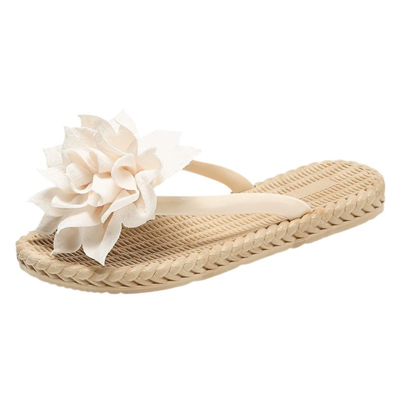 Интернет-сандалии с цветочным узором знаменитостей для женской верхней одежды, новые летние универсальные шлепанцы на плоской подошве, нескользящие пляжные сандалии