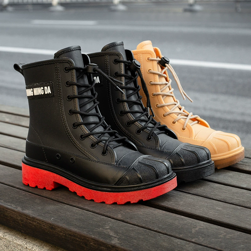 Новые мужские резиновые сапоги, непромокаемая обувь, Нескользящие резиновые сапоги в Корейском стиле Four Seasons, модная повседневная резиновая обувь без шнуровки, Оптовая трансграничная Внешняя торговля