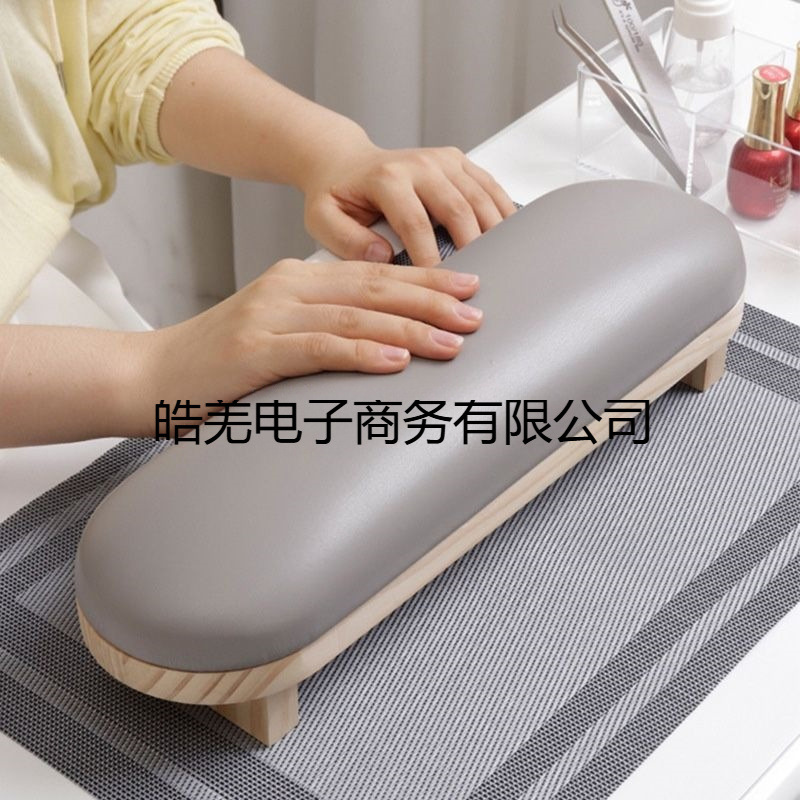 Minimalist Style Nail Art Expert Pillow Set, Hand Pillow Cushion, Table Mat, Natural Wood Leather Anti-Stain Nail Salon Tools