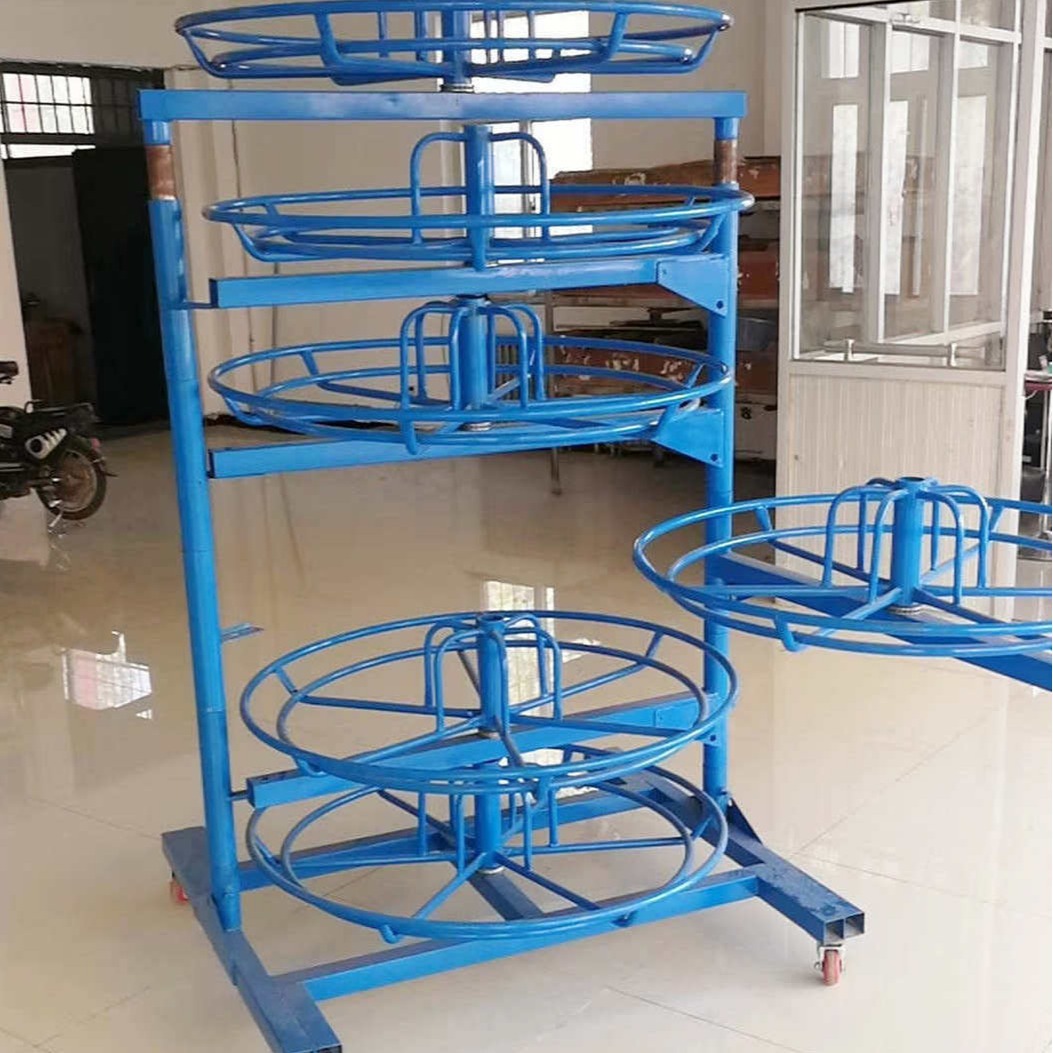 六层胶管货架，双圈凹盘，圈径1.05米六根横撑，。稳固承重