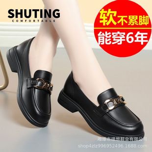 Loafers women's 2023 new style women's shoes western style versatile Spring and Autumn British style leather shoes black jk single shoes women
