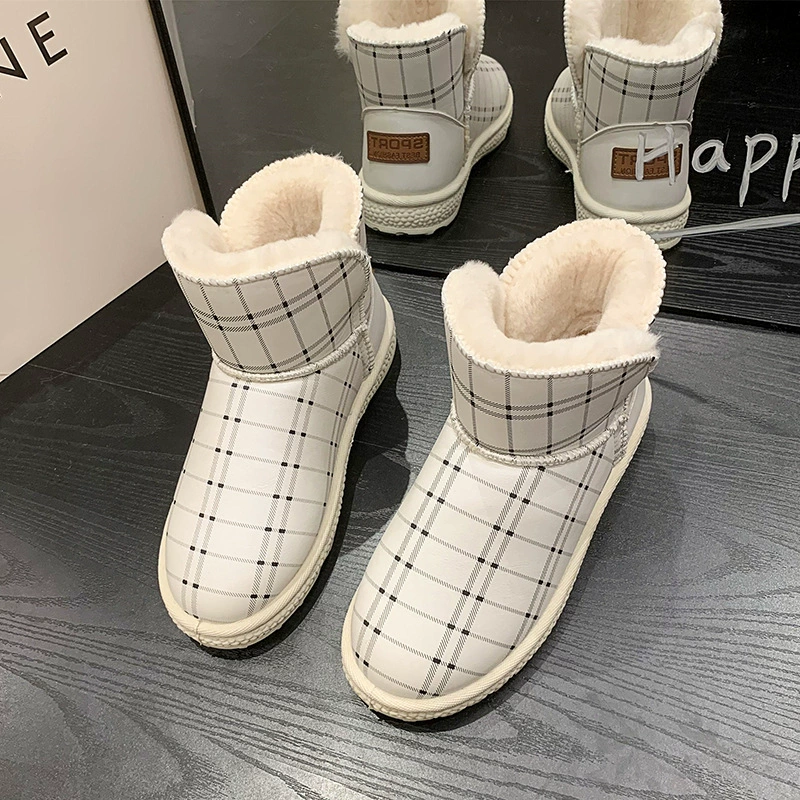 Зимние сапоги, женские зимние новые хлопковые туфли для внешней торговли, женские теплые женские короткие сапоги, повседневная обувь для мам, утепленная женская обувь на флисовой подкладке