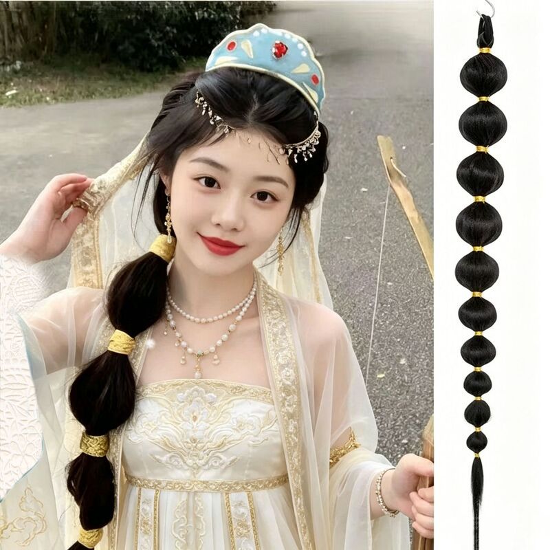 Princess Jasmine style bubble braids, ponytail lantern braids, dreadlock wigs, ponytail dreadlocks, trendy braids, double ponytails Princess Jasmine style bubble braids, ponytail lantern braids, dreadlock wigs, ponytail dreadlocks, trendy braids, double ponytails