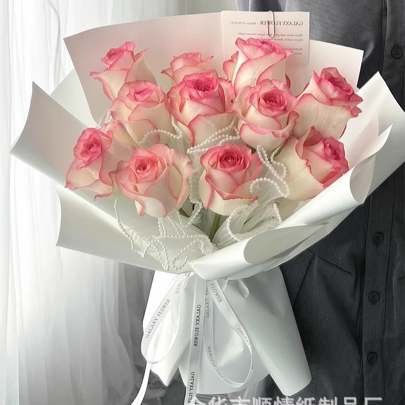 Papel de embalaje para flores con perlas onduladas, unilateral, de malla, para floristería, transfronterizo, al por mayor