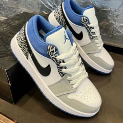 ^爆款aj1低帮白蓝爆裂纹复古男女ins潮流百搭休闲运动篮球板鞋